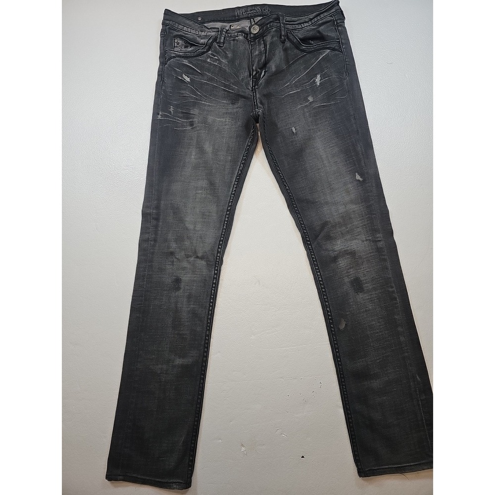 Pepe Jeans London 33x33 Designer Studs & Back Pocket Leather Flap-FLAW Distress